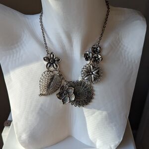 SOLD! Floral Silver Necklace